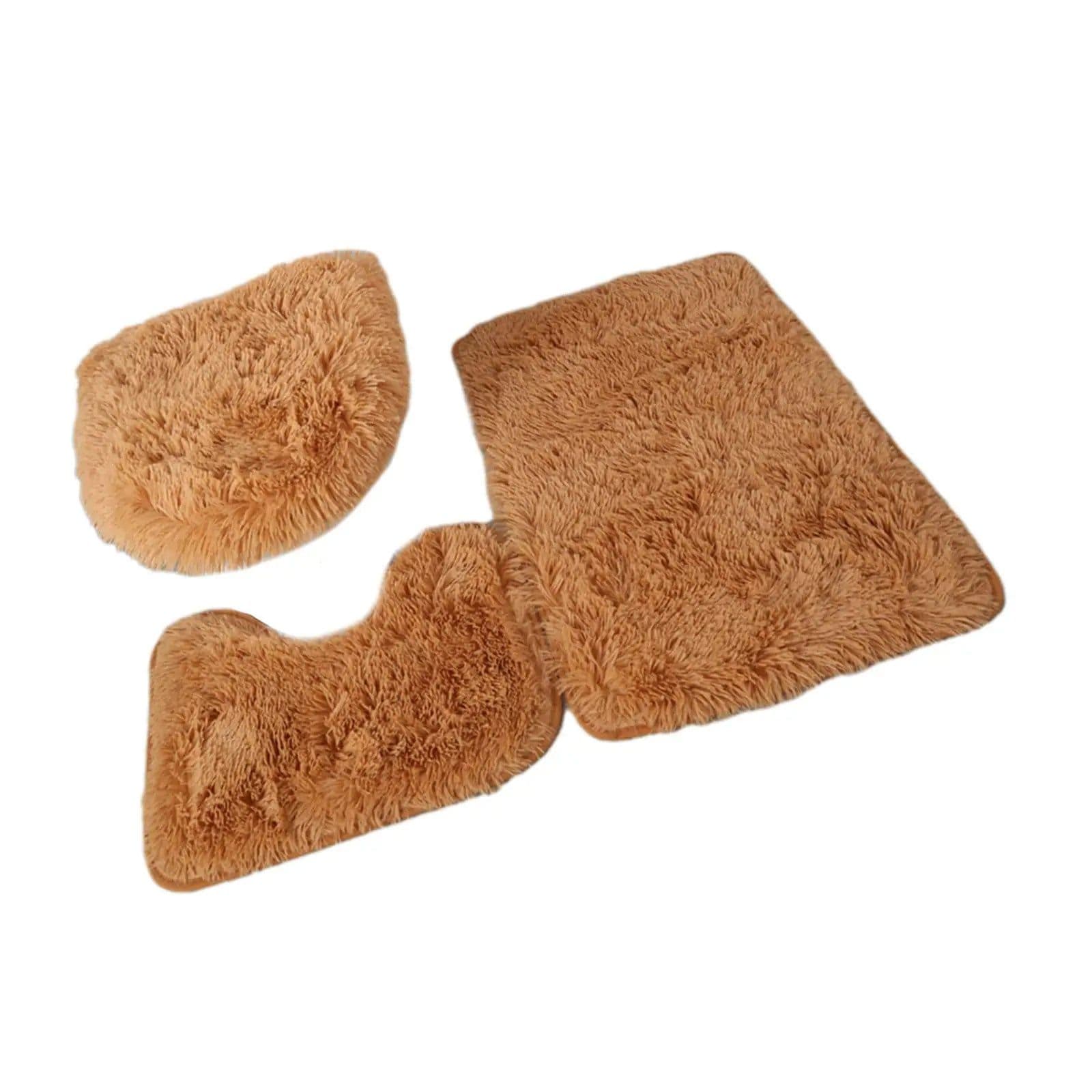 image-3 Pieces Bathroom Rug Set Bath Mat Toilet Lid Cover U Shape Rug Soft Washable Floor Mat for Shower Laundry Room Kitchen Tub