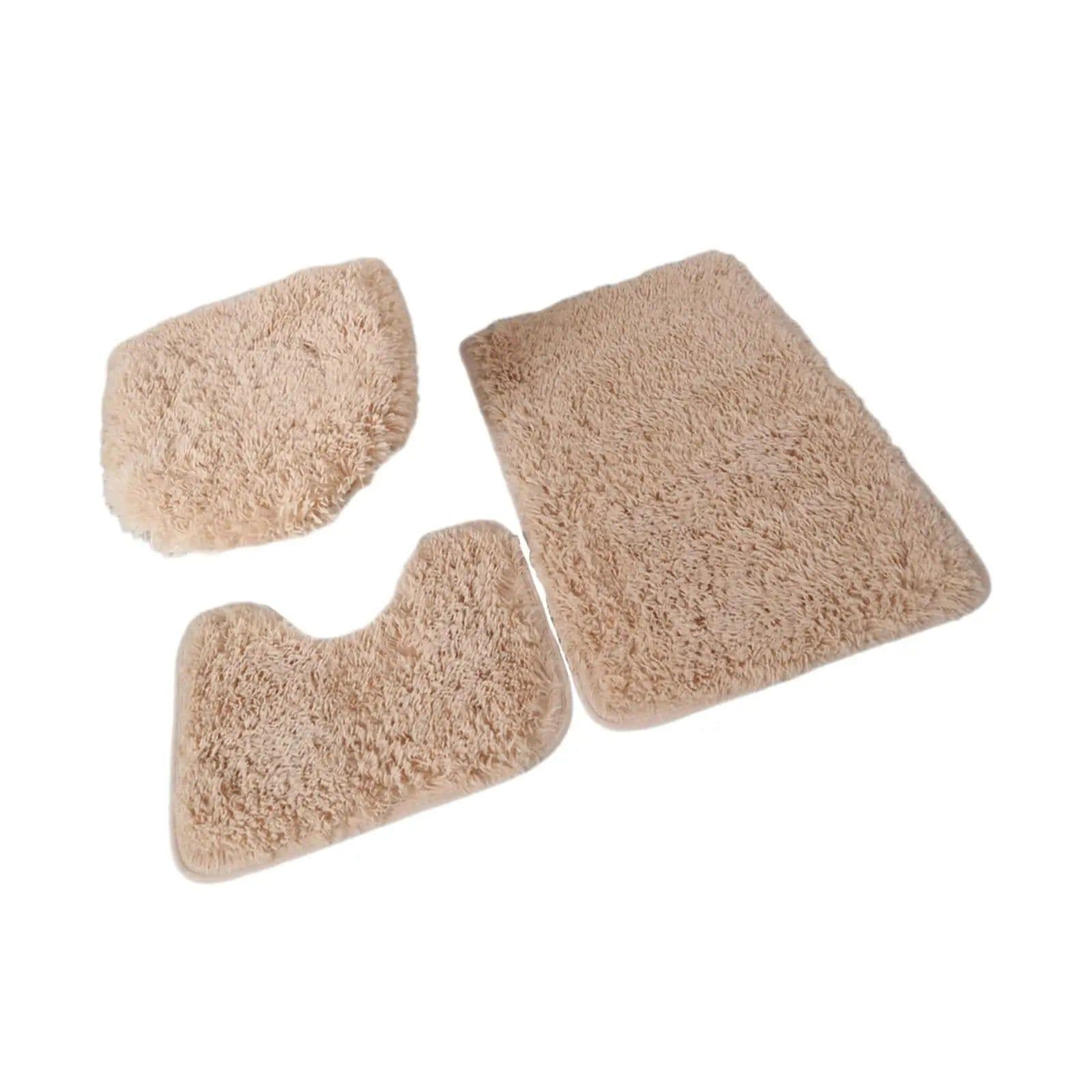 image-3 Pieces Bathroom Rug Set Bath Mat Toilet Lid Cover U Shape Rug Soft Washable Floor Mat for Shower Laundry Room Kitchen Tub