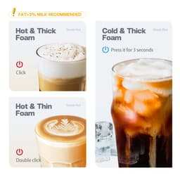 image-HiBREW Electric Milk Frother Frothing Foamer Chocolate Mixer Cold/Hot Latte Cappuccino fully automatic Milk Warmer Cool M1A