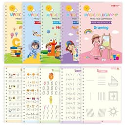 image-New Reusable Learning Math English 3D Calligraphy Book Drawing Copybook Numbers Education for Kids Letter Practice Toy Gifts