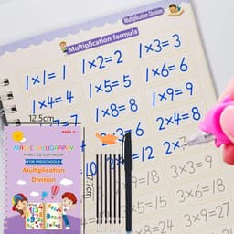 image-New Reusable Learning Math English 3D Calligraphy Book Drawing Copybook Numbers Education for Kids Letter Practice Toy Gifts