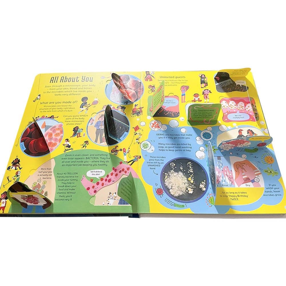 image-The Microscopic World Usborne Book See Inside Popular Science English Flap Picture Cardboard Books Early Childhood Learning Toys