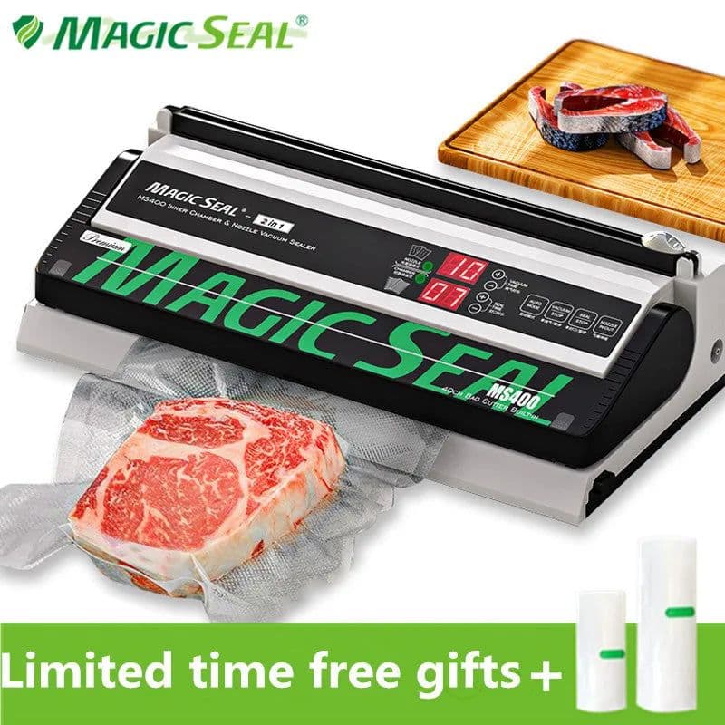 image-MAGIC SEAL MS400 Food Vacuum Sealer Machine Best Vacuum Sealer Packaging Machine Plastic Bag Sealer Common To All Bags