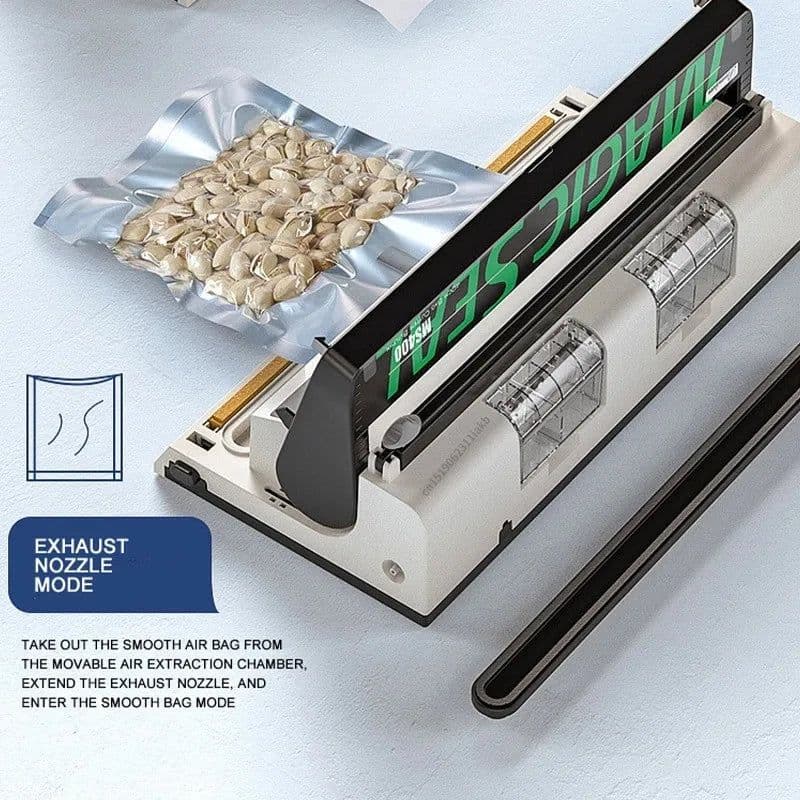 image-MAGIC SEAL MS400 Food Vacuum Sealer Machine Best Vacuum Sealer Packaging Machine Plastic Bag Sealer Common To All Bags