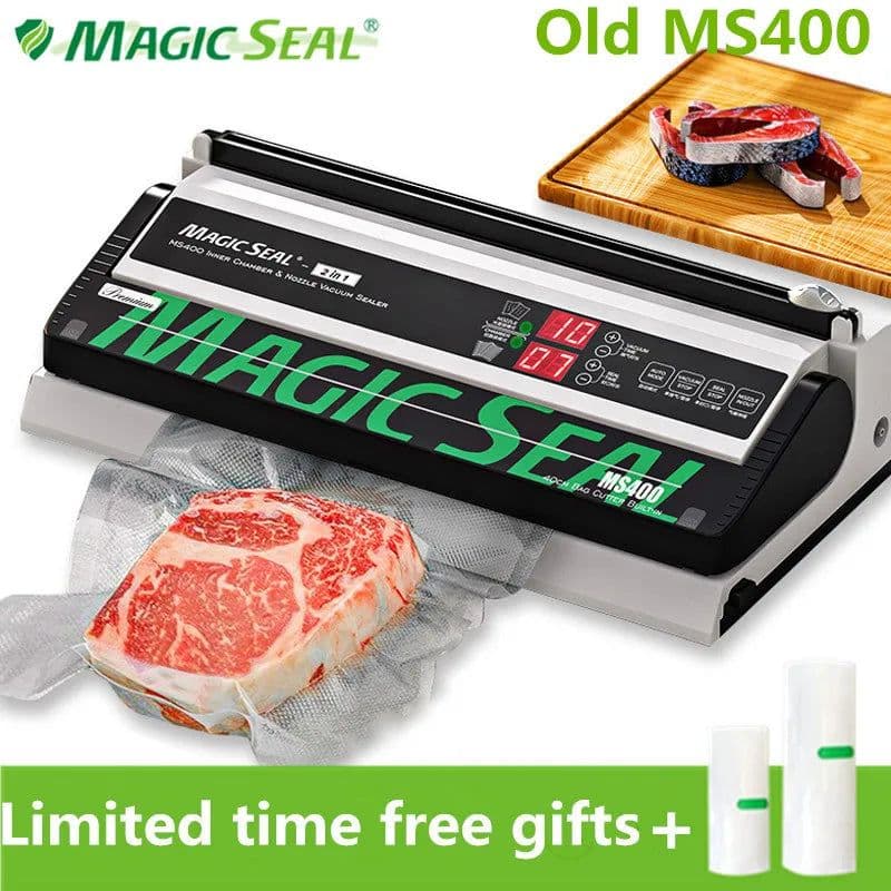 image-MAGIC SEAL MS400 Food Vacuum Sealer Machine Best Vacuum Sealer Packaging Machine Plastic Bag Sealer Common To All Bags