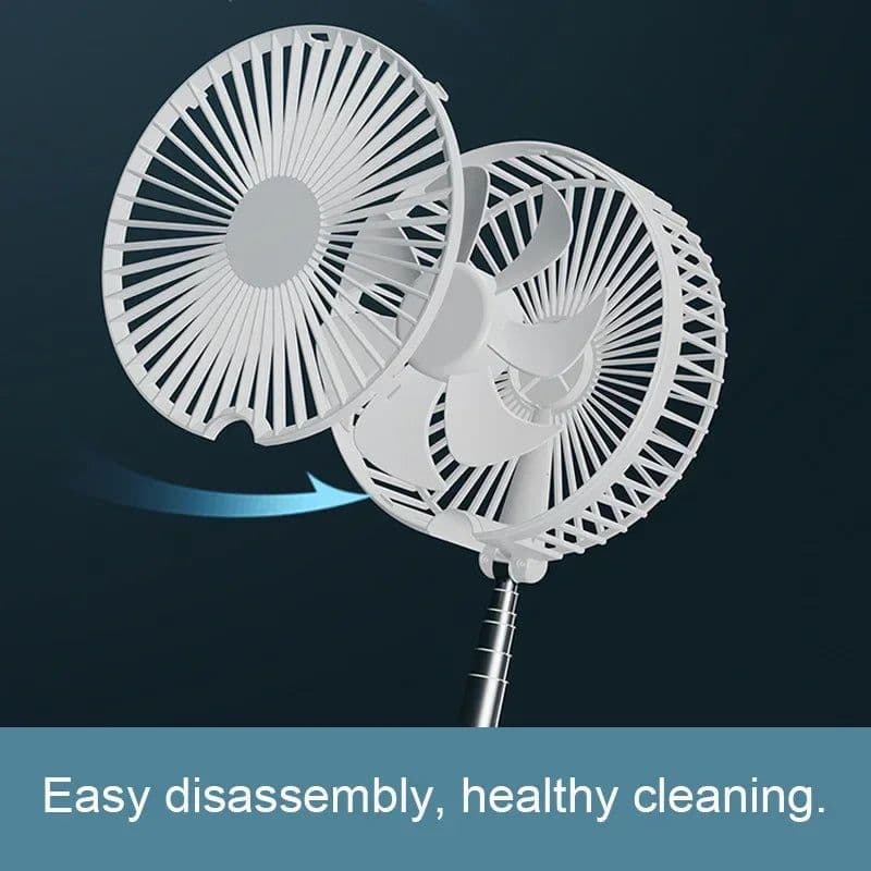 image-Xiaomi Summer Portable Floor Folding Fan N98 Rechargeable Standing Fan USB Spray Desktop Electric Fans With LED Night Light