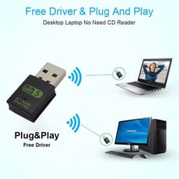 image-600Mbps USB WiFi Bluetooth Adapter Dual Band 2.4/5.8Ghz Wireless External Receiver Mini WiFi Dongle RTL8821CU for PC/Laptop