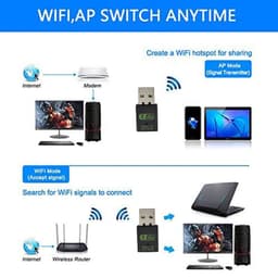 image-600Mbps USB WiFi Bluetooth Adapter Dual Band 2.4/5.8Ghz Wireless External Receiver Mini WiFi Dongle RTL8821CU for PC/Laptop
