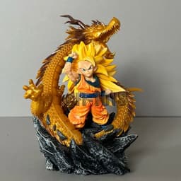 image-Q Version Dragon Ball Z Figure Ssj3 Goku Action Figures Dragon Fist Explosion 14CM PVC GK Statue Collectible Model Toys