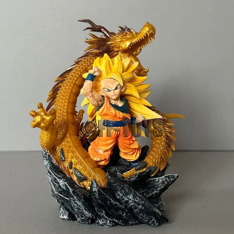 image-Q Version Dragon Ball Z Figure Ssj3 Goku Action Figures Dragon Fist Explosion 14CM PVC GK Statue Collectible Model Toys