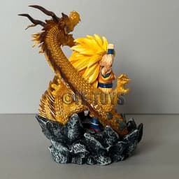 image-Q Version Dragon Ball Z Figure Ssj3 Goku Action Figures Dragon Fist Explosion 14CM PVC GK Statue Collectible Model Toys