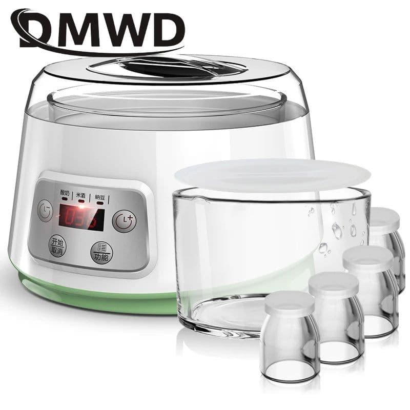image-DMWD Mini Electric Yogurt Maker Automatic Leben Enzyme Fermenter Yoghurt Ceramic Container Cups Natto Rice Wine Ferment Machine