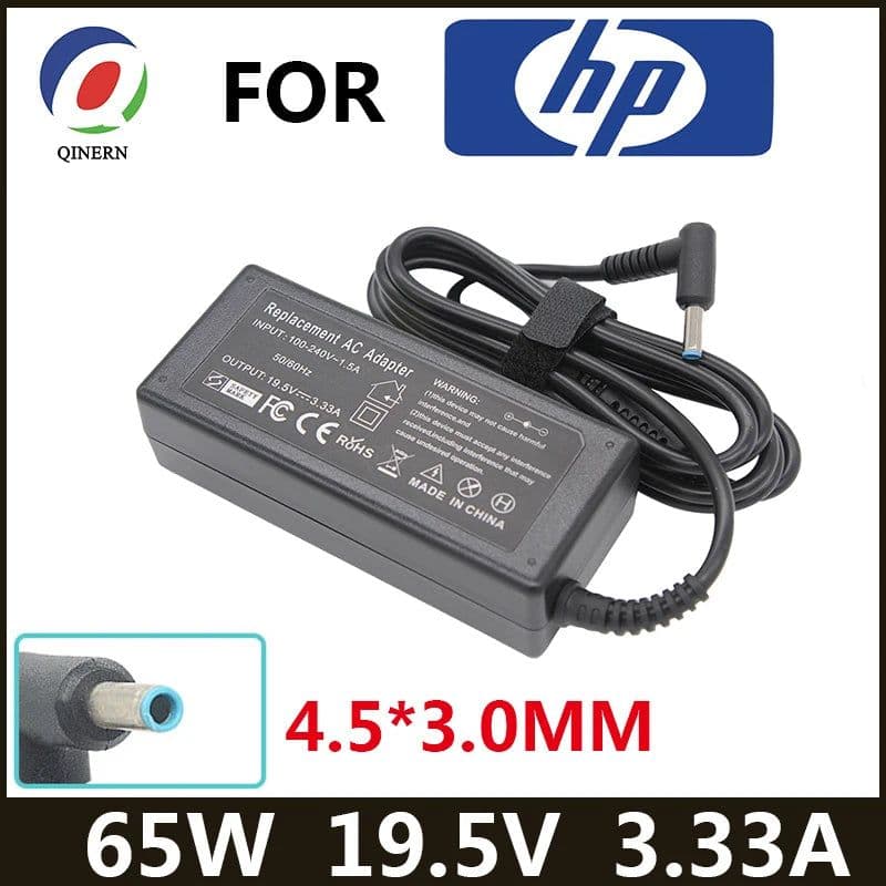 image-19.5V 3.33A 65W 4.5*3.0mm Laptop Charger Adapter For HP Envy 17-j010us Pavilion 15-j000 Chromebook 11 G4 G5 EE 14 G3 246 G4 248
