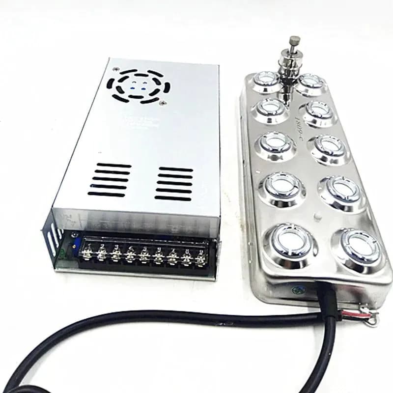 image-DC 48V New Ultrasonic Atomizer Industrial 10 Head Humidifier Fog Machine 5Kg/H Ultrasonic Mist Maker Fogger For Mushroom