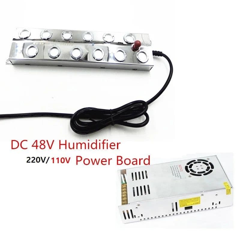 image-DC 48V New Ultrasonic Atomizer Industrial 10 Head Humidifier Fog Machine 5Kg/H Ultrasonic Mist Maker Fogger For Mushroom
