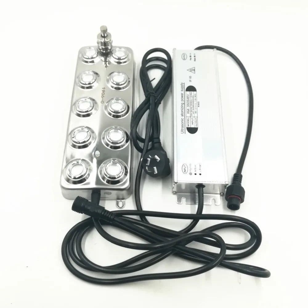 image-DC 48V New Ultrasonic Atomizer Industrial 10 Head Humidifier Fog Machine 5Kg/H Ultrasonic Mist Maker Fogger For Mushroom