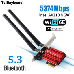 image-5374Mbps Bluetooth 5.3 WIFI 6E PCIE Adapter Intel AX210 Tri Band Wireless WifI 6 Network Card Windows 11 Window10 For PC