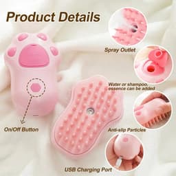 image-3 in 1 Electric Spray Cat Hair Brush Pet Brush Dog Hair Beauty Comb Pet Steam Brush Steam Cat Dog Hair Brush Special Comb
