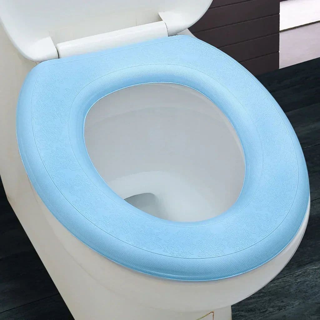 image-Waterpoof Soft Toilet Seat Cover Bathroom Washable Closestool Mat Pad Cushion O-shape Toilet seat Bidet Toilet Cover Accessories