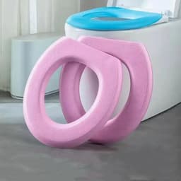 image-Waterpoof Soft Toilet Seat Cover Bathroom Washable Closestool Mat Pad Cushion O-shape Toilet seat Bidet Toilet Cover Accessories