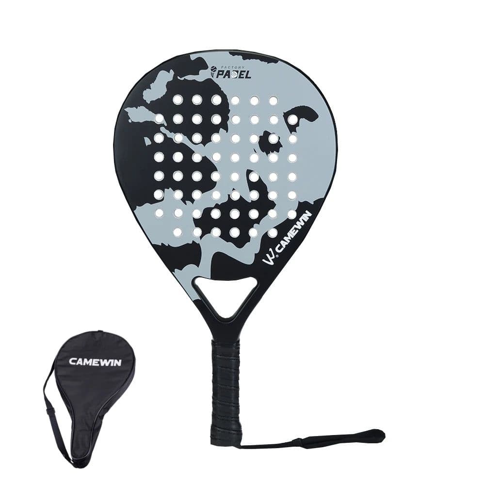 image-High Quality Carbon and Glass Fiber Padel Racket Soft Face Tennis Paddle Racquet with Bag Cover