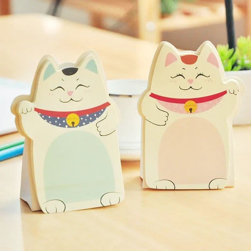 image-Kwaii fortune Cat memo pad Table notes stationery office supplies School supplies creative notebooks writing pads