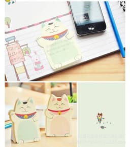 image-Kwaii fortune Cat memo pad Table notes stationery office supplies School supplies creative notebooks writing pads