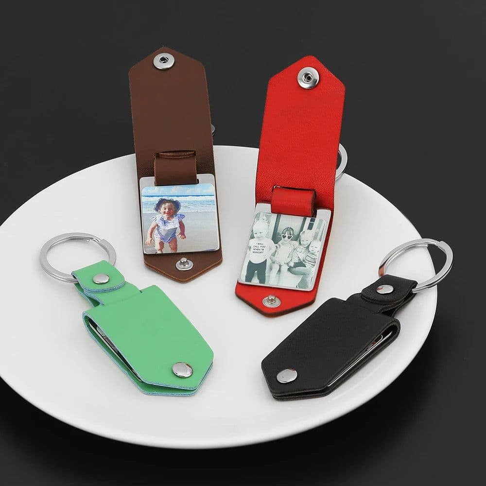 image-MYLONGINGCHARM Custom Photo Keychain personalized Jewelry souvenir gift Car Key Ring leather key chain for Mom Dad Men Women