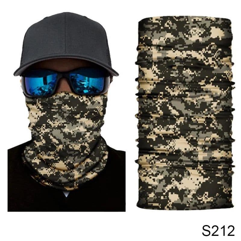 image-Camouflage Cycling Face Mask Tactical Military Scarf Neck Gaiter Men Seamless Bandana Women Headband Balaclava Tube Face Shield