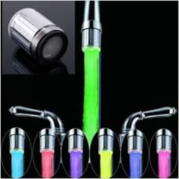 image-Novelty Design 7 Color RGB Colorful LED Light Water Glow Faucet Tap Head Home Bathroom Decoration Stainless Steel Water Tap