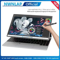 image-14-inch IPS touch screen computer tablet laptop N95 office business notebook 16G 128G --1TB SSD RGB WINDOWS 11 TOUCH ID