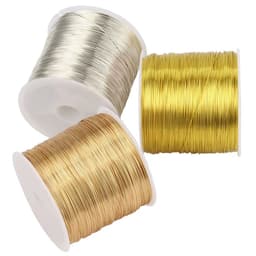 image-100M/Roll Gold Silver Color Copper Wire for Bracelet Necklace DIY Colorfast Beading Wire Jewelry Cord String Handcraft Making