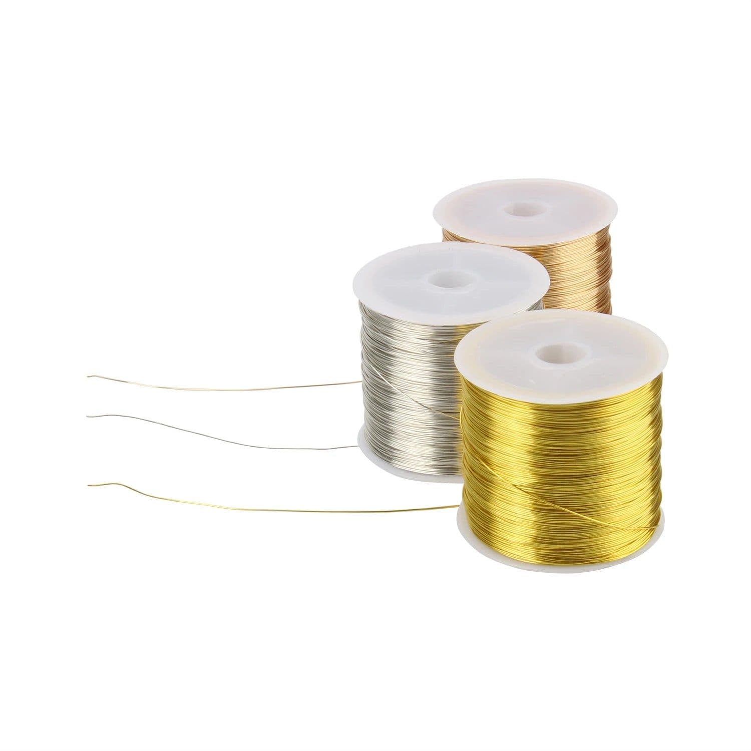 image-100M/Roll Gold Silver Color Copper Wire for Bracelet Necklace DIY Colorfast Beading Wire Jewelry Cord String Handcraft Making