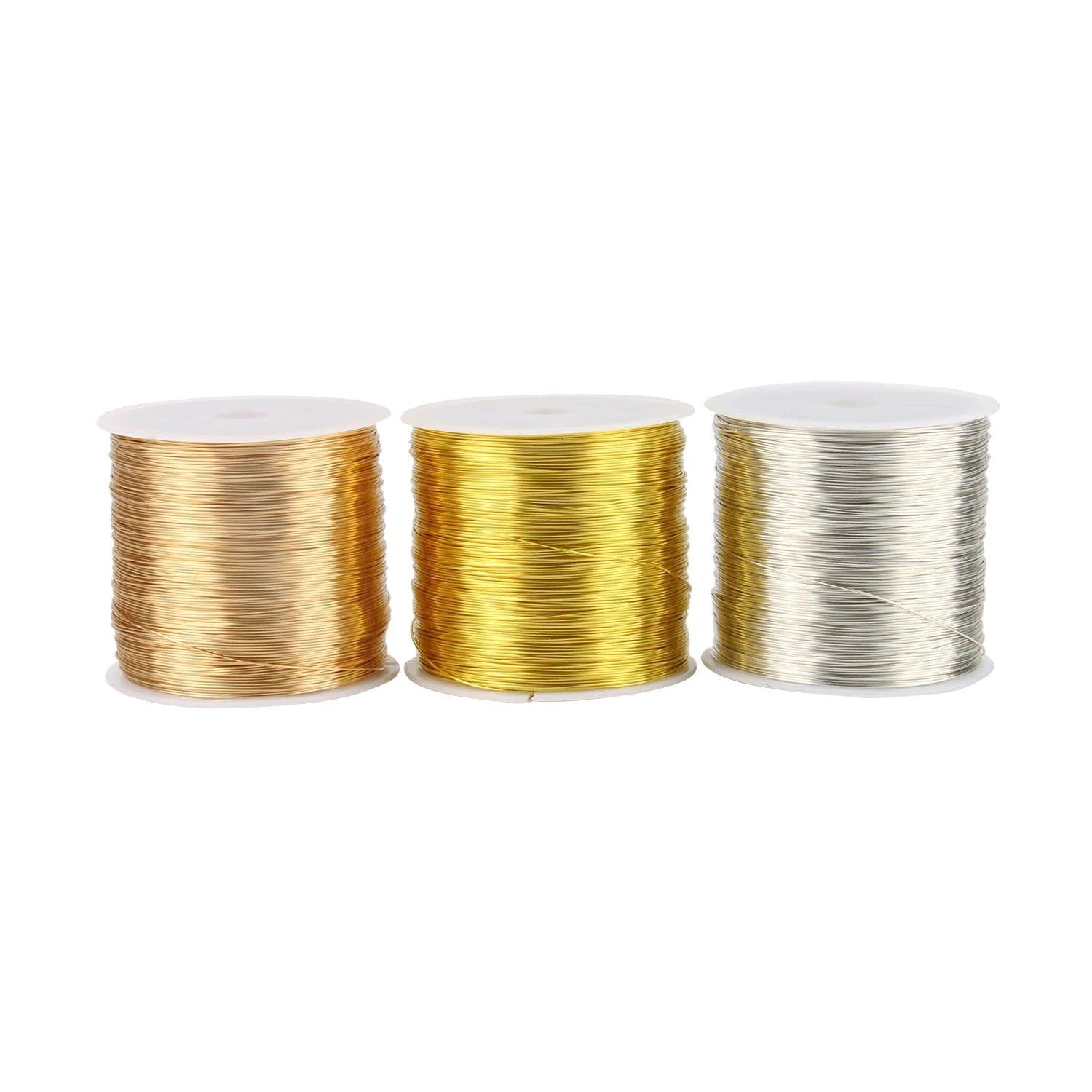 image-100M/Roll Gold Silver Color Copper Wire for Bracelet Necklace DIY Colorfast Beading Wire Jewelry Cord String Handcraft Making