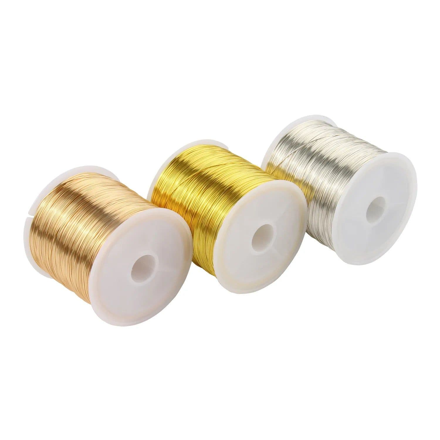 image-100M/Roll Gold Silver Color Copper Wire for Bracelet Necklace DIY Colorfast Beading Wire Jewelry Cord String Handcraft Making
