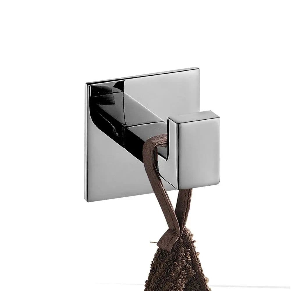image-No Screw Need Modern 304 Stainless Steel Self Adhesive Bathroom Square Towel Hook Coat Hat Door Hanger Accessories