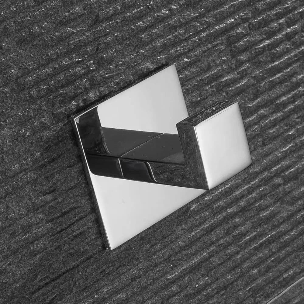 image-No Screw Need Modern 304 Stainless Steel Self Adhesive Bathroom Square Towel Hook Coat Hat Door Hanger Accessories