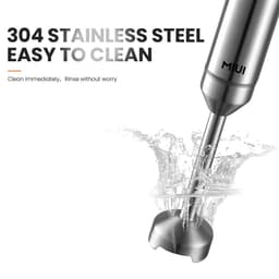 image-MIUI Hand Immersion Blender 1000W Powerful 4-in-1,Stainless Steel Stick Food Mixer,700ml Mixing Beaker,500ml Processor,Whisk