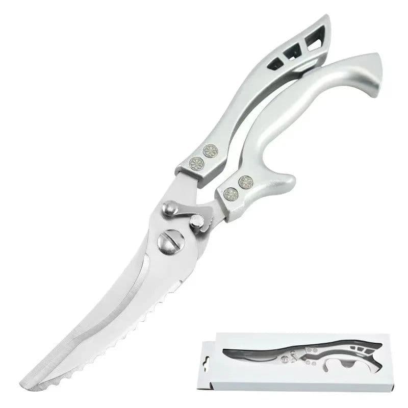 image-Kitchen Scissors Multifunctional Stainless Steel Food Scissors Chicken Bone Meat Fishing Crab Greens Cutting Trimming Scissors