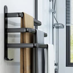 image-Bathroom Towel Rack 3 Layers No Drill Towel Holder Shower Rack Aluminum alloy Storage Shelf Bathroom Accessories