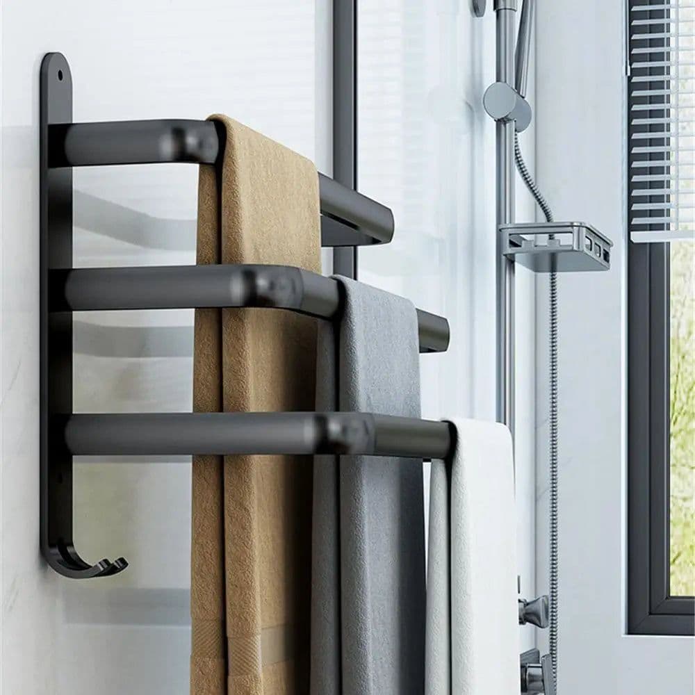 image-Bathroom Towel Rack 3 Layers No Drill Towel Holder Shower Rack Aluminum alloy Storage Shelf Bathroom Accessories