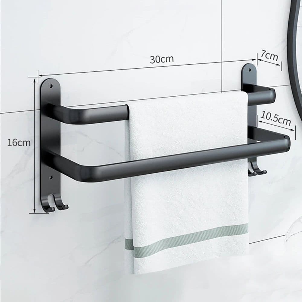 image-Bathroom Towel Rack 3 Layers No Drill Towel Holder Shower Rack Aluminum alloy Storage Shelf Bathroom Accessories