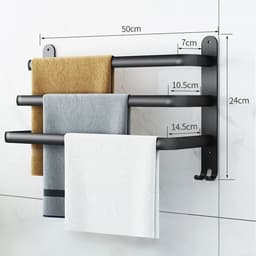 image-Bathroom Towel Rack 3 Layers No Drill Towel Holder Shower Rack Aluminum alloy Storage Shelf Bathroom Accessories
