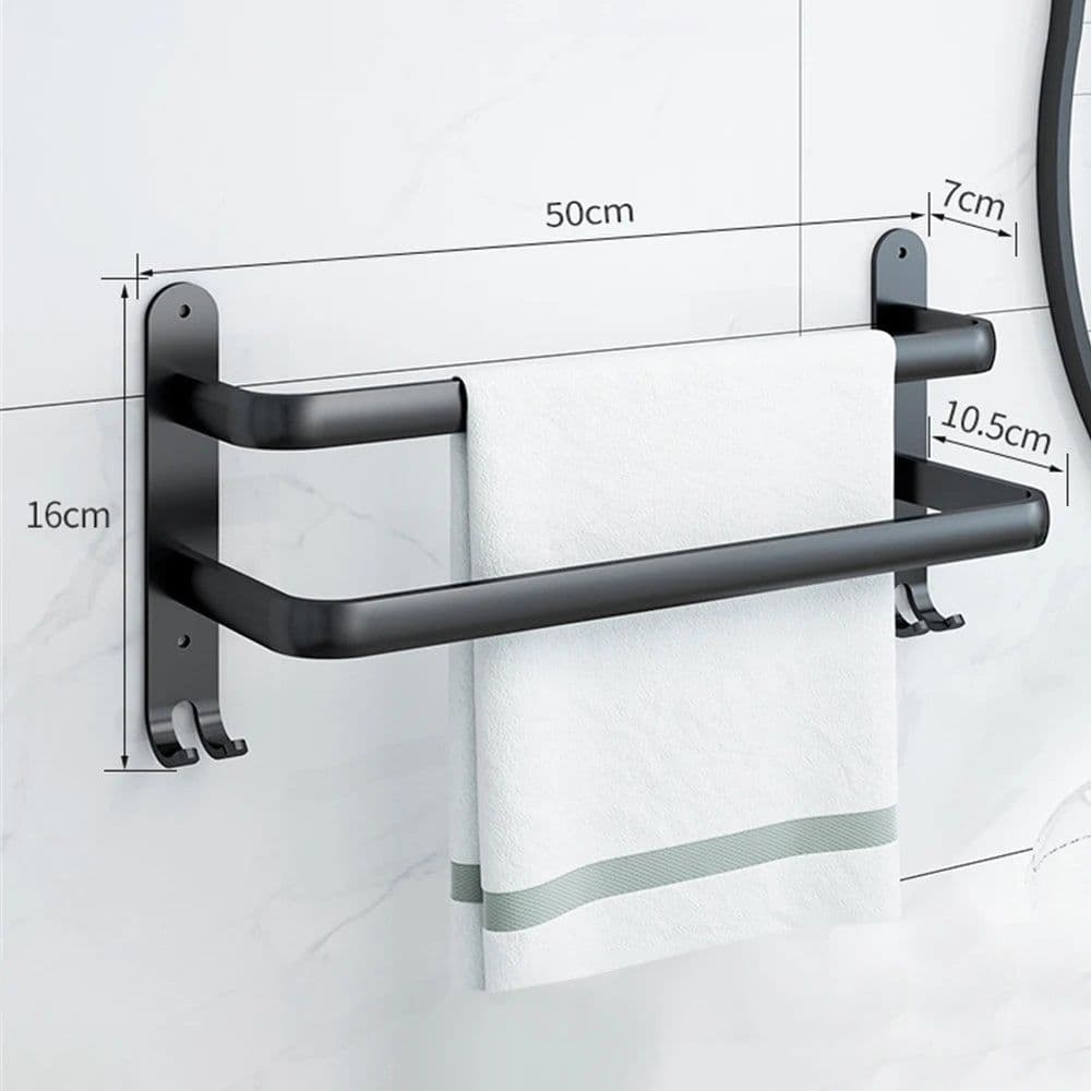 image-Bathroom Towel Rack 3 Layers No Drill Towel Holder Shower Rack Aluminum alloy Storage Shelf Bathroom Accessories