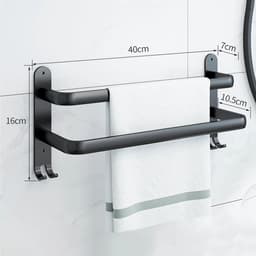 image-Bathroom Towel Rack 3 Layers No Drill Towel Holder Shower Rack Aluminum alloy Storage Shelf Bathroom Accessories