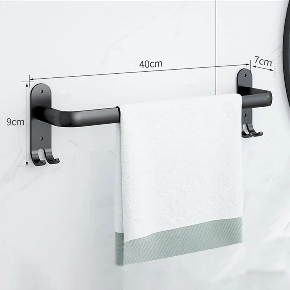 image-Bathroom Towel Rack 3 Layers No Drill Towel Holder Shower Rack Aluminum alloy Storage Shelf Bathroom Accessories