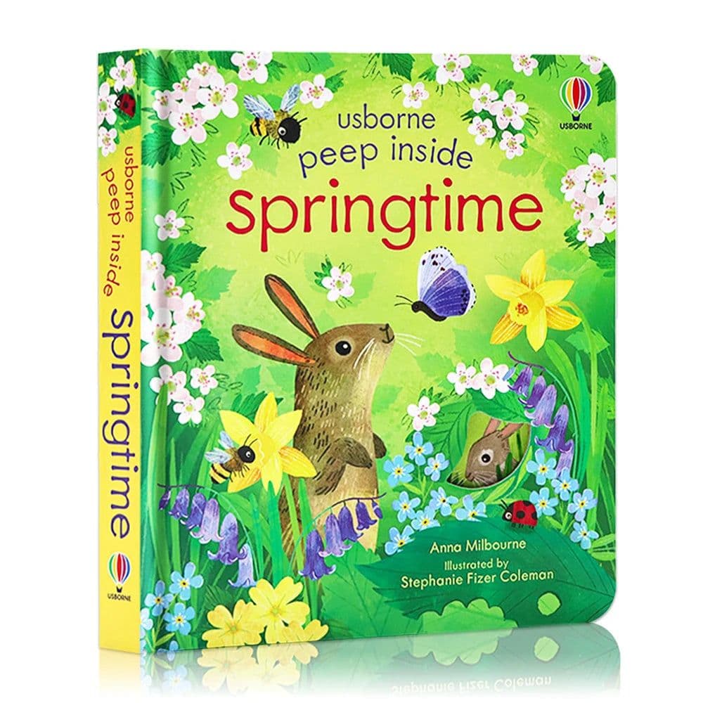 image-Springtime Montessori Kids Usborne Peep Inside English Picture Flip Book Children Early Education Activity Book Bedtime Reading