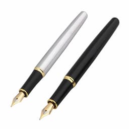 image-Baoer 388 Classic Stainless steel Business Medium Nib Fountain Pen new Silver Golden Trim