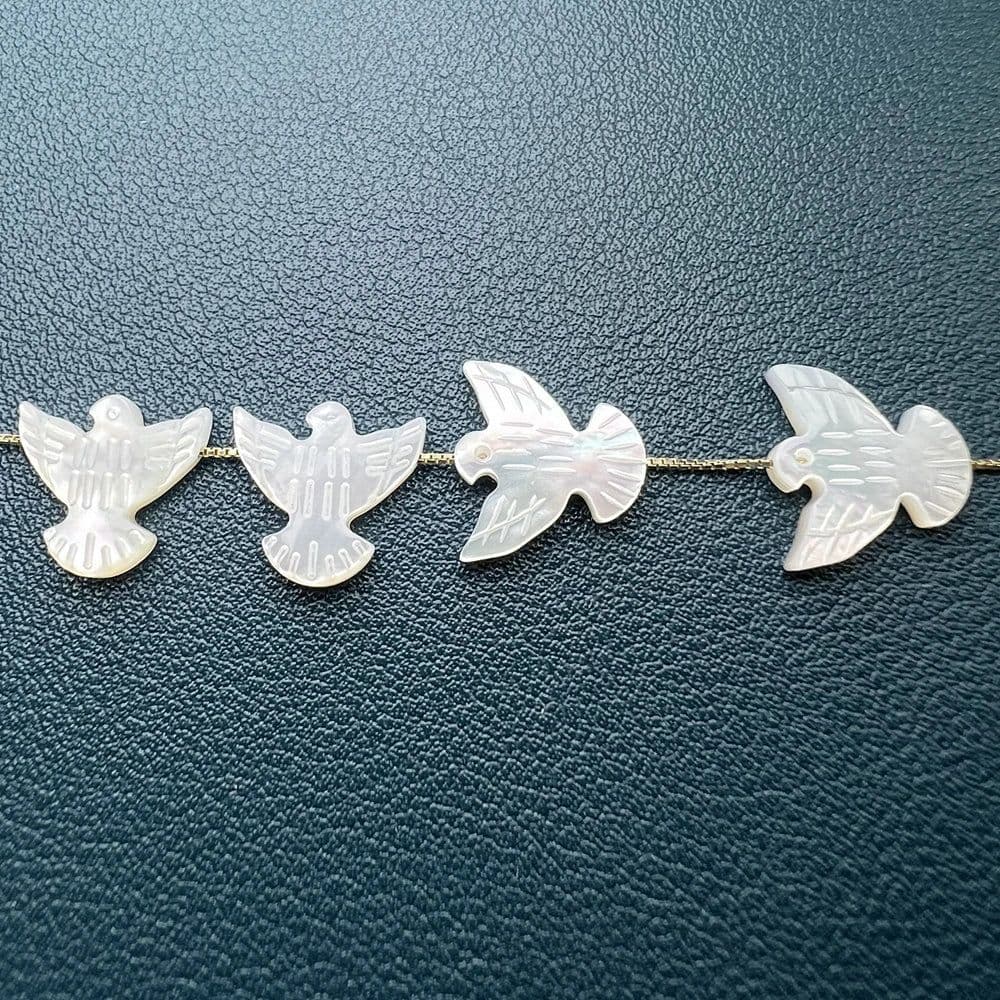 image-Natural White Sea Shell Peace Dove Beads Loose Gemstone For Jewelry Making DIY Necklace Bracelet Accessories