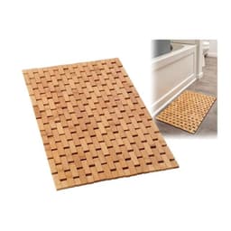 image-Natural Bamboo Wood Bath Mat Bathroom Sauna Spa Bathtub Kitchen Accessories Foldbale Bamboo Bath shower Mat with Non Slip